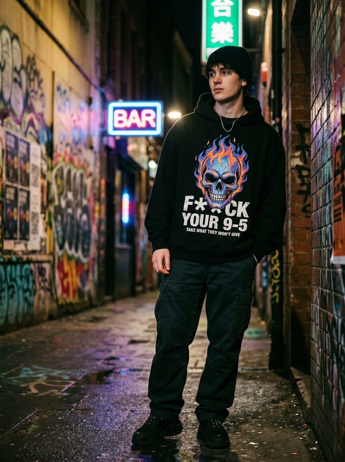 Fire Skull Hoodie — Lifestyle